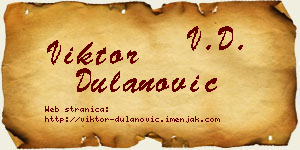 Viktor Dulanović vizit kartica